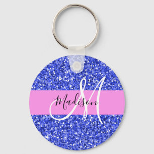 Porte-clés Glam Dark Blue Pink Parties scintillant Sparkings 