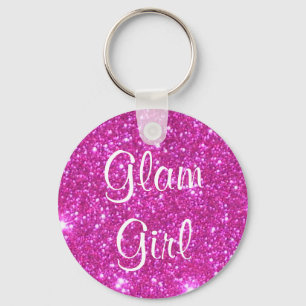 Porte-clés Glam Girl rose étincelle Parties scintillant étinc