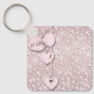Porte-clés Glam Parties scintillant rose fille
