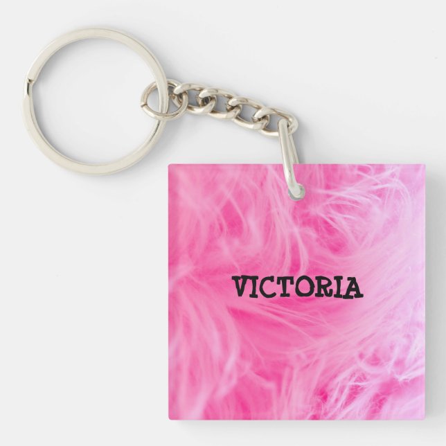Porte-clés Glam Pink Girly Design  (Devant)