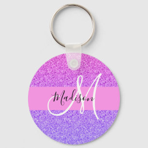 Porte-clés Glam violet rose Parties scintillant étincelante M
