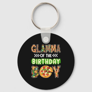 Porte-clés Glamma de l'anniversaire du garçon amateur de pizz