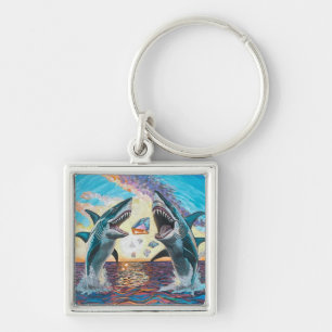 Porte-clés Glamour Chomp-Shark Dressage pour les gemmes brill