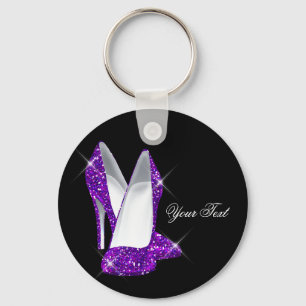 Porte-clés Glitter Purple High Heel Shoes