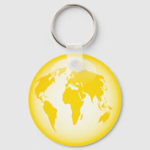 Porte-clés Globe brillant jaune