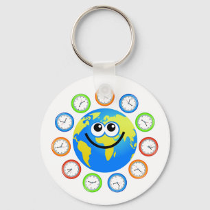 Porte-clés Globe d'horloge