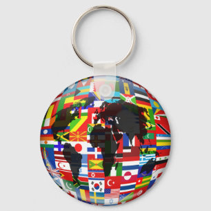 Porte-clés Globe du drapeau