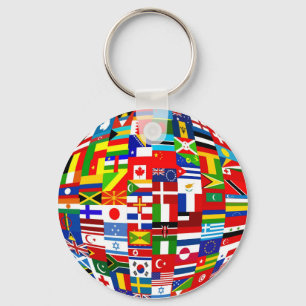 Porte-clés Globe du drapeau