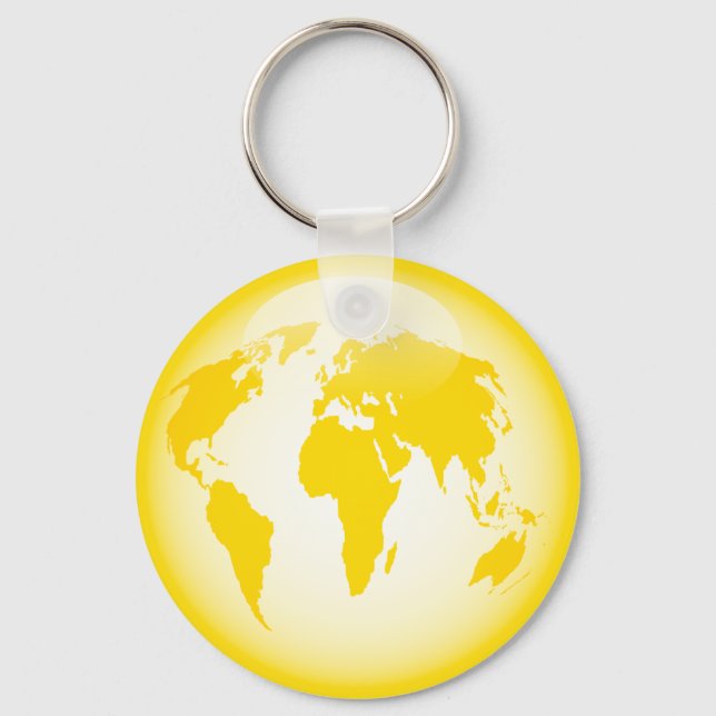 Porte-clés Globe jaune brillant (Recto)
