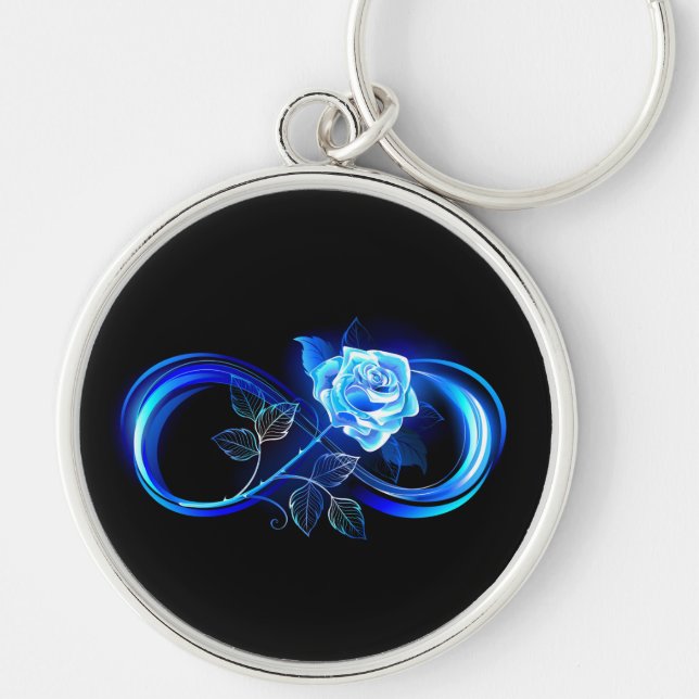 Porte-clés Glowing infinity with blue rose (Devant)