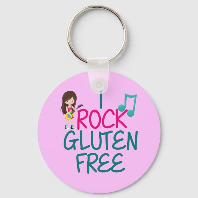 Porte-clés Gluten Free Rock Star Girl (Recto)