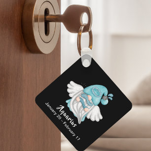 Porte-clés Gnome Aquarius Astrology Sign Angel Keychain