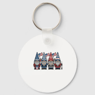 Porte-clés Gnome Infirmière Patriotique Gravure Vintage Vecto