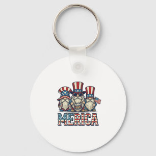 Porte-clés Gnome Patriote Merica Design Vectoriel Vintage_1