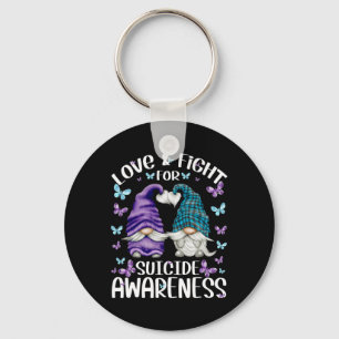 Porte-clés Gnome Violet Avec Mignonne Motif Papillon Suicide