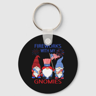 Porte-clés Gnomes léopard du 4 juillet Feu d'artifice América