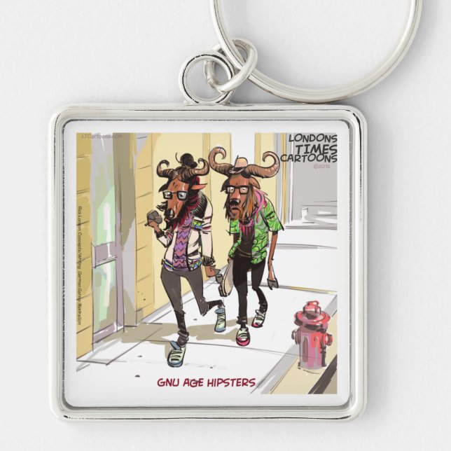 Porte-clés Gnou Âge Hipsters Drôle (Devant)