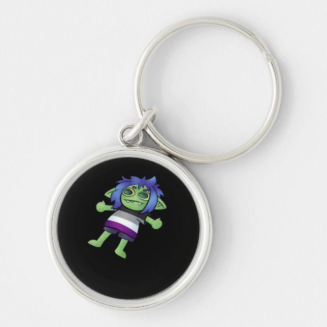 Porte-clés Goblincore Asexual Pride Goblin Classic (Devant)