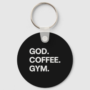 Porte-clés God Coffee Gym Funny Christian Workout Tee Jesus M