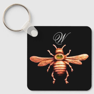 PORTE-CLÉS GOLD HONEY BEE MONOGRAM