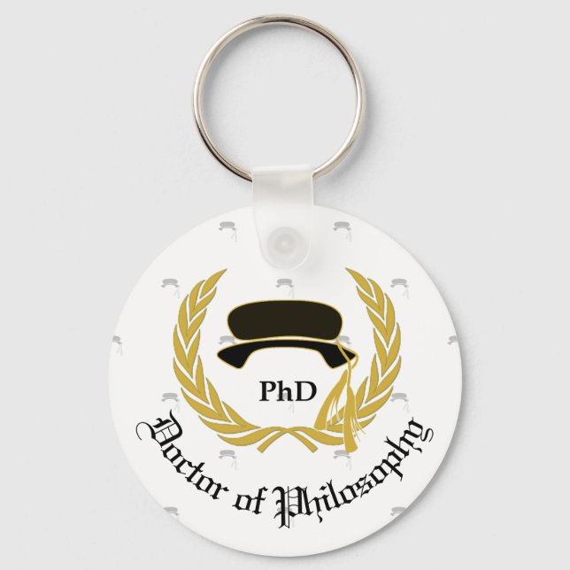 Porte-clés Gold Laurel Wreath Beefeater Ph.D Diplôme Cap (Recto)