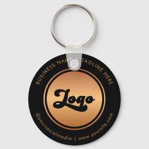 Porte-clés Gold Logo & Custom Text Website Business Company