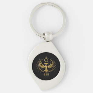 Porte-clés Gold Phoenix 888 Sigil Symbole Spirit