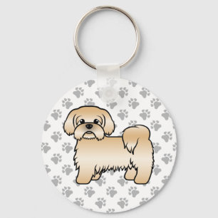Porte-clés Gold Shih Tzu Cute Cartoon Dog Illustration