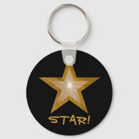 Gold Star 'STAR' porte - clé noir