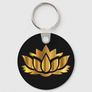 Porte-clés Golden Lotus Flower Porte - clé