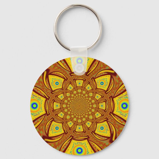 Porte-clés Golden Red Africain couleurs asiatiques (Recto)
