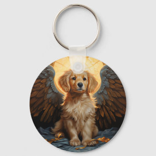 Porte-clés Golden Retriever chiot Angel