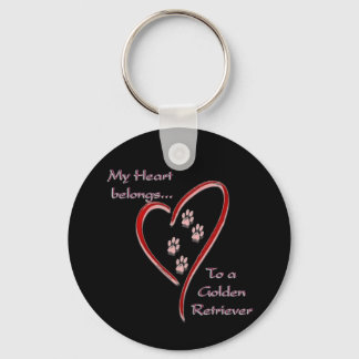 Porte-clés Golden Retriever Heart Belongs