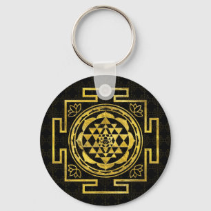 Porte-clés Golden Sri Yantra / Sri Chakra