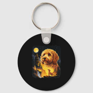 Porte-clés Goldendoodle Hurle À La Lune Vintage Drôle Gol