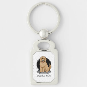 Porte-clés Goldendoodle Mom Doodle Mom (rouge doré)