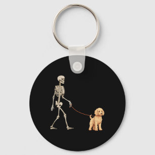 Porte-clés Goldendoodle squelette drôle Chien qui marche Hall