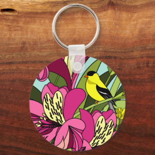 Porte-clés Goldfinch et Fleur Lily péruvienne