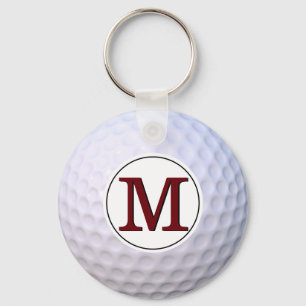 Porte-clés Golf Ball Monogramme Golfeur Sur Les Verts