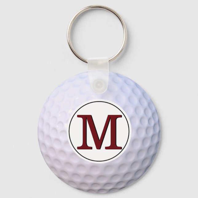 Porte-clés Golf Ball Monogramme Golfeur Sur Les Verts (Recto)