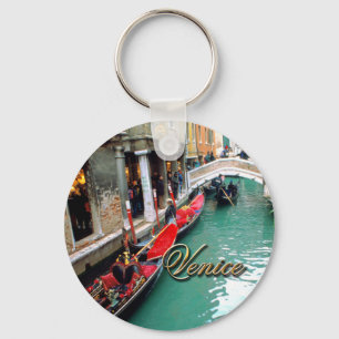 Porte-clés Gondolas on a Venetian canal