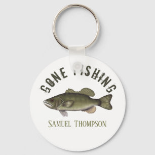 Porte-clés Gone Fishing Basse Poisson Moderne Pêcheur Cute