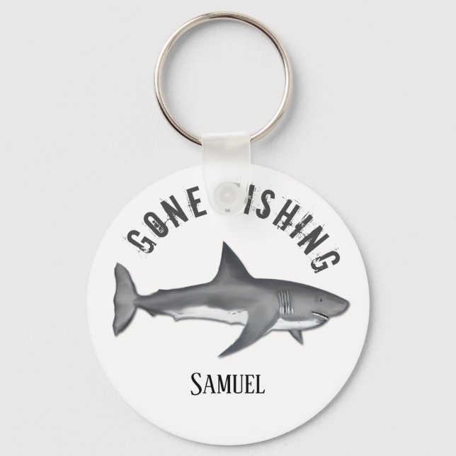 Porte-clés Gone Fishing Tuna Fish Modern Fishman Cute (Recto)