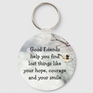 Porte-clés Good Friends Friendship Citation mignonne Oiseau A