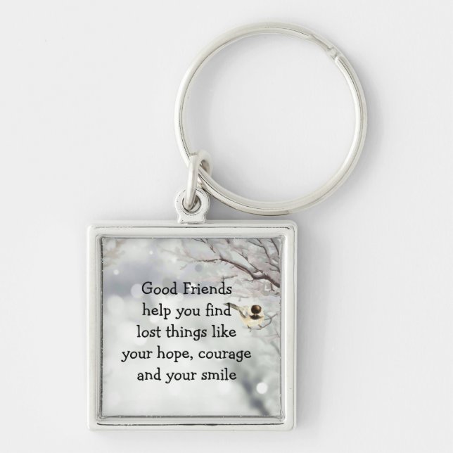 Porte-clés Good Friends Friendship Citation mignonne Oiseau A (Devant)