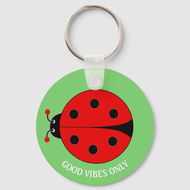 Porte-clés Good Vibes Lady Bug sur Lime Green (Recto)