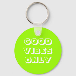 Porte-clés Good Vibes uniquement chartreuse vert typographie
