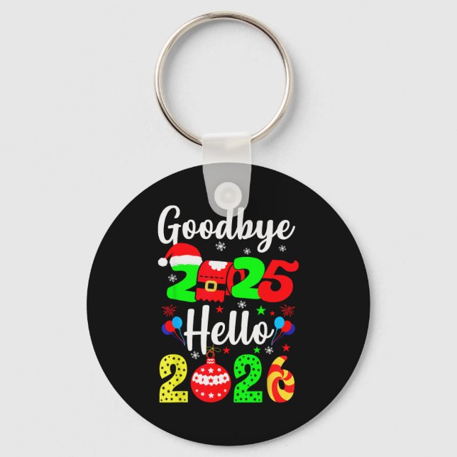 Porte-clés Goodbye 2025 Hello 2026 Happy New Year's Eve Chris (Recto)