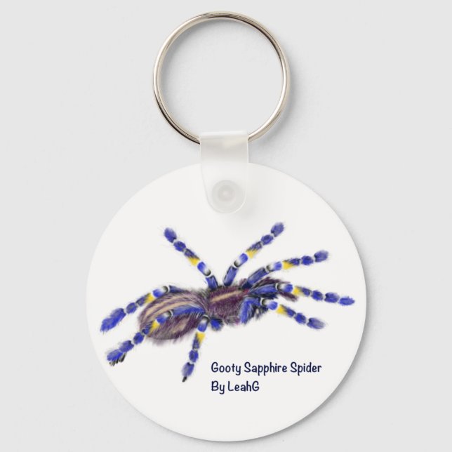 Porte-clés Gooty Sapphire Tarantula Spider Personnalisé (Recto)