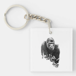 Porte-clés Gorilla Lope Digital Outline Art